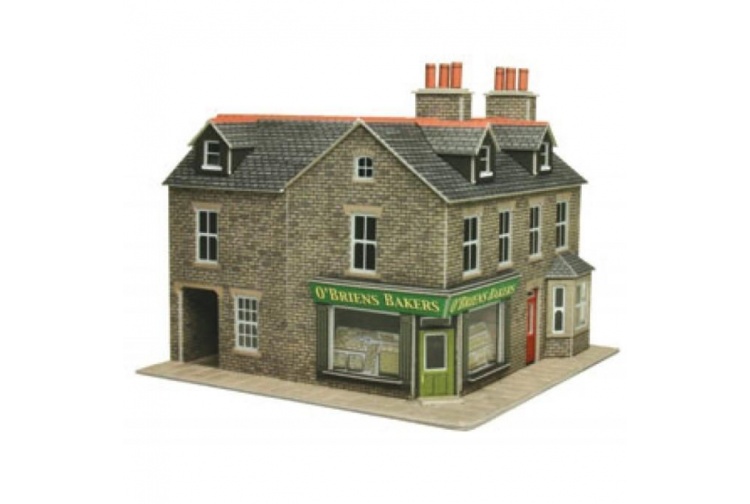 Metcalfe PO264 Corner Shop in Stone OO Gauge Card Kit