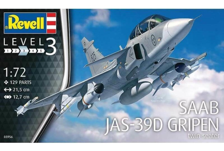 Revell 03956 Saab JAS-39D Gripen Twin Seater 1:72 Scale Model Aircraft Kit