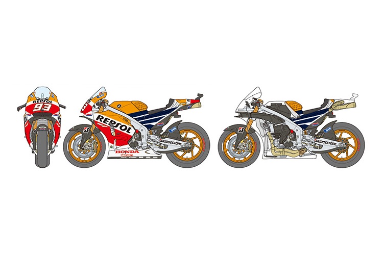 Tamiya 14130 Repsol Honda RC213V '14 Decal Layout And Paint Guide