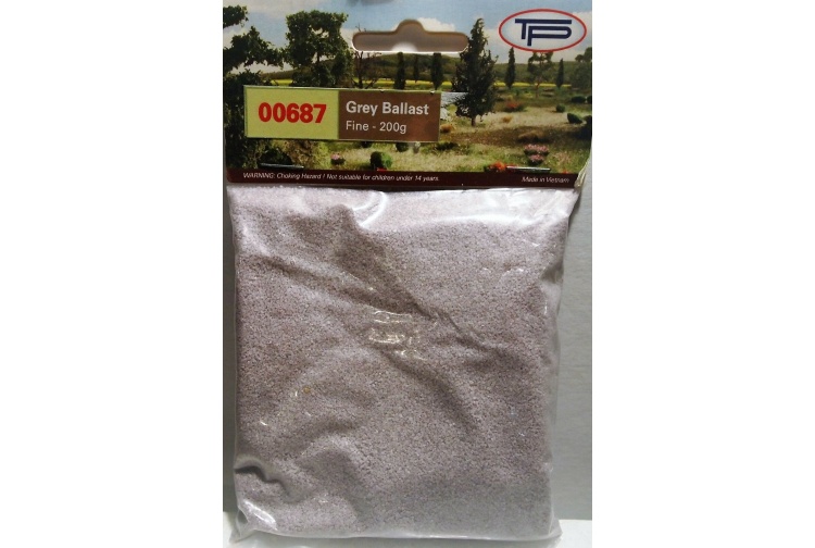 OO HO gauge Model Railway Scenery Tasma  00687 Grey Ballast 200gm box