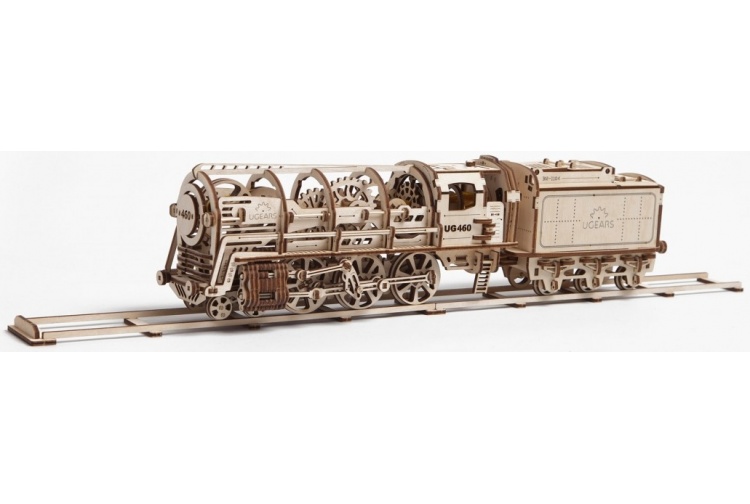 UGears 460 Steam Locomotive With Tender 01
