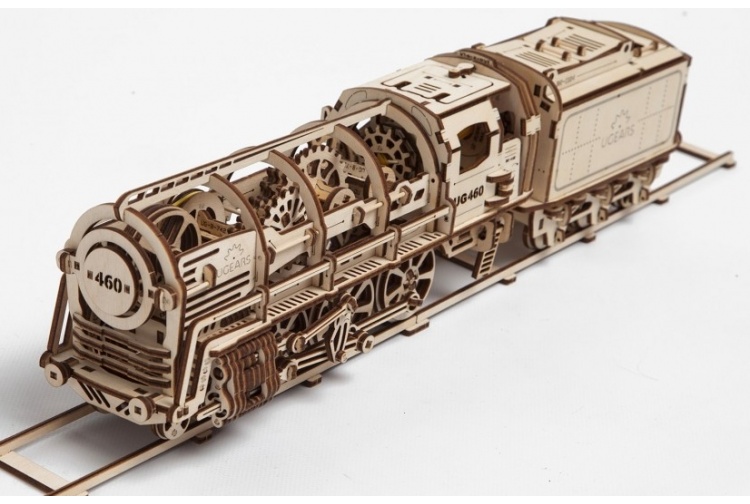 UGears 460 Steam Locomotive With Tender 05