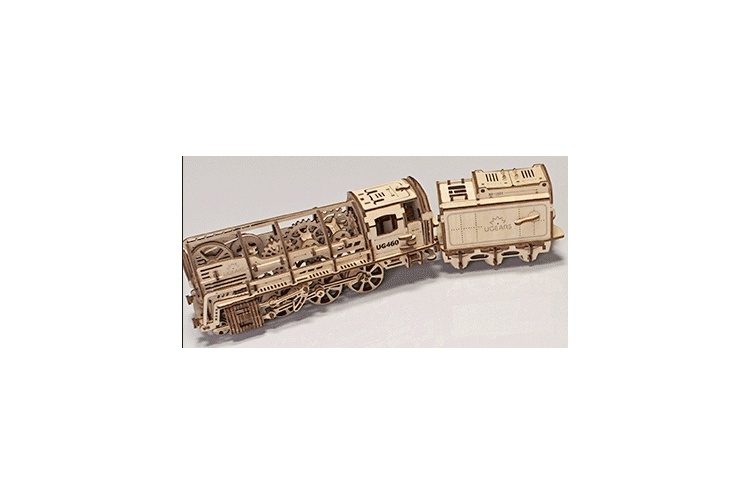 UGears 460 Steam Locomotive With Tender 08