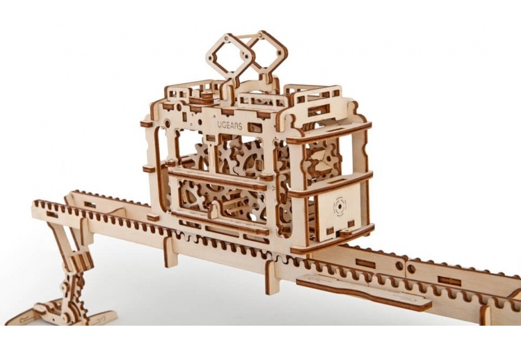 UGears Tram On Rails 03
