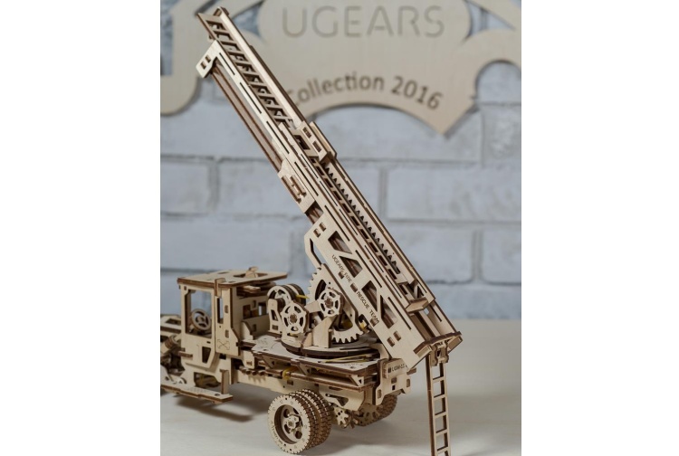 Ugears UG70022 Model Fire Ladder Truck Rear Left