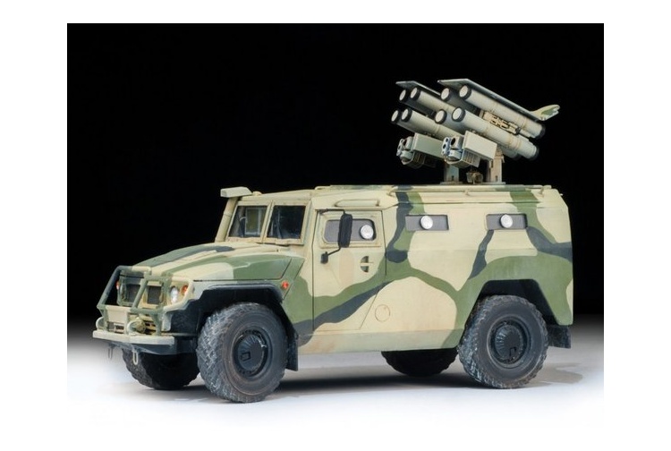 Zvezda 3682 Russian Armored Vehicle GAZ-233014 With AT Missile System Kornet-D Side