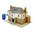 SuperQuick B25 Police Station / Public Library OO Gauge Card Kit